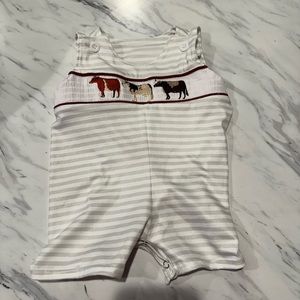 EUC Baby Boys Smocked Romper